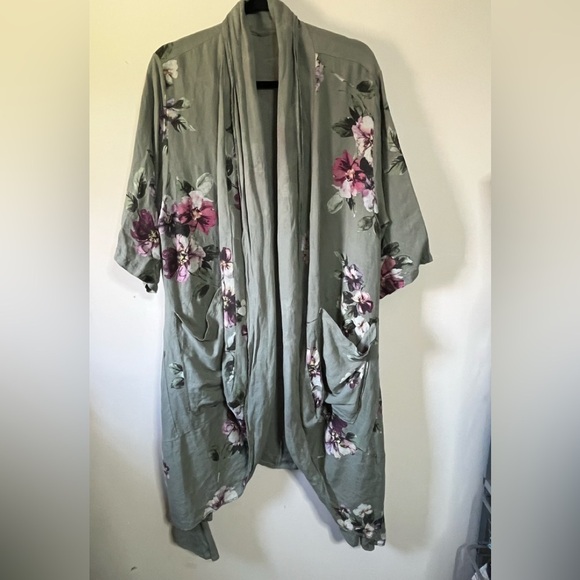 Made in Italy Linen Floral Cardigan Jacket - Picture 2 of 8